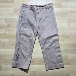 Stylish Women's Tan Capris with Side Detail